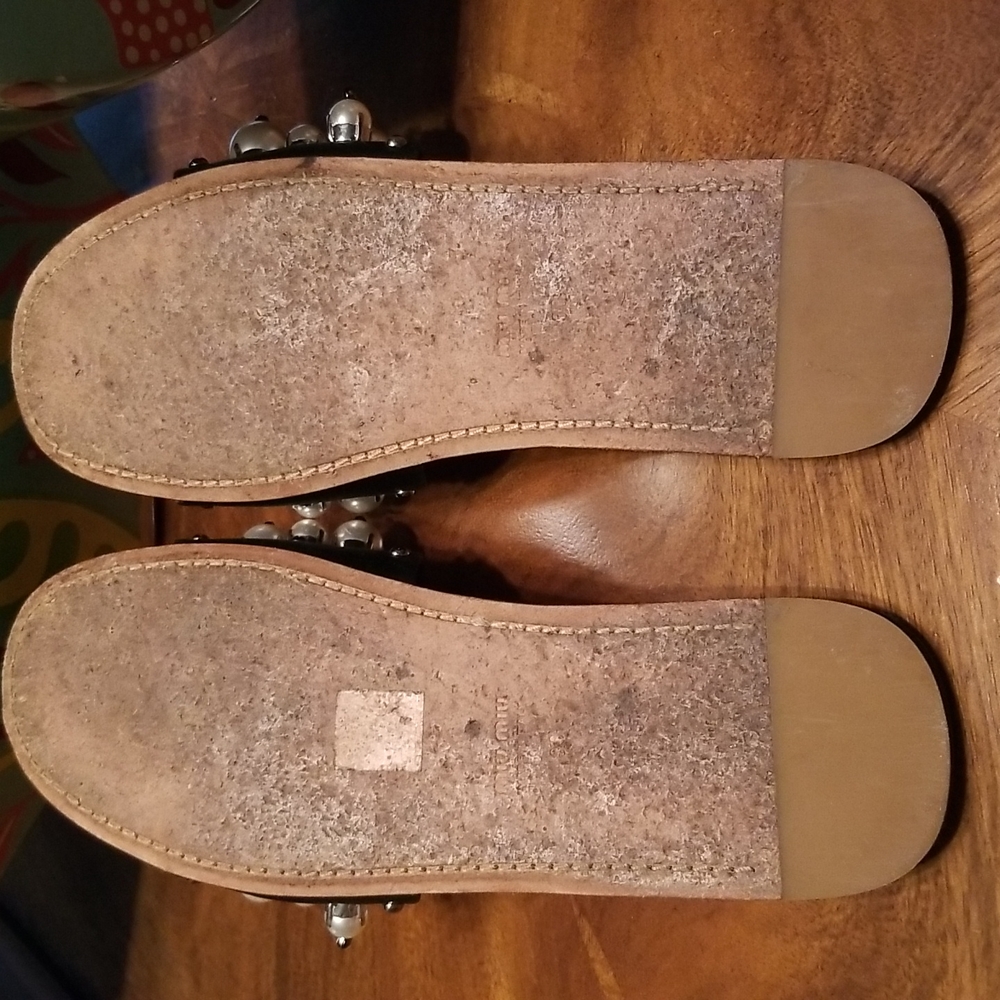 Miu Miu Faux Pearl Accent Slides - Size 8 - image 5